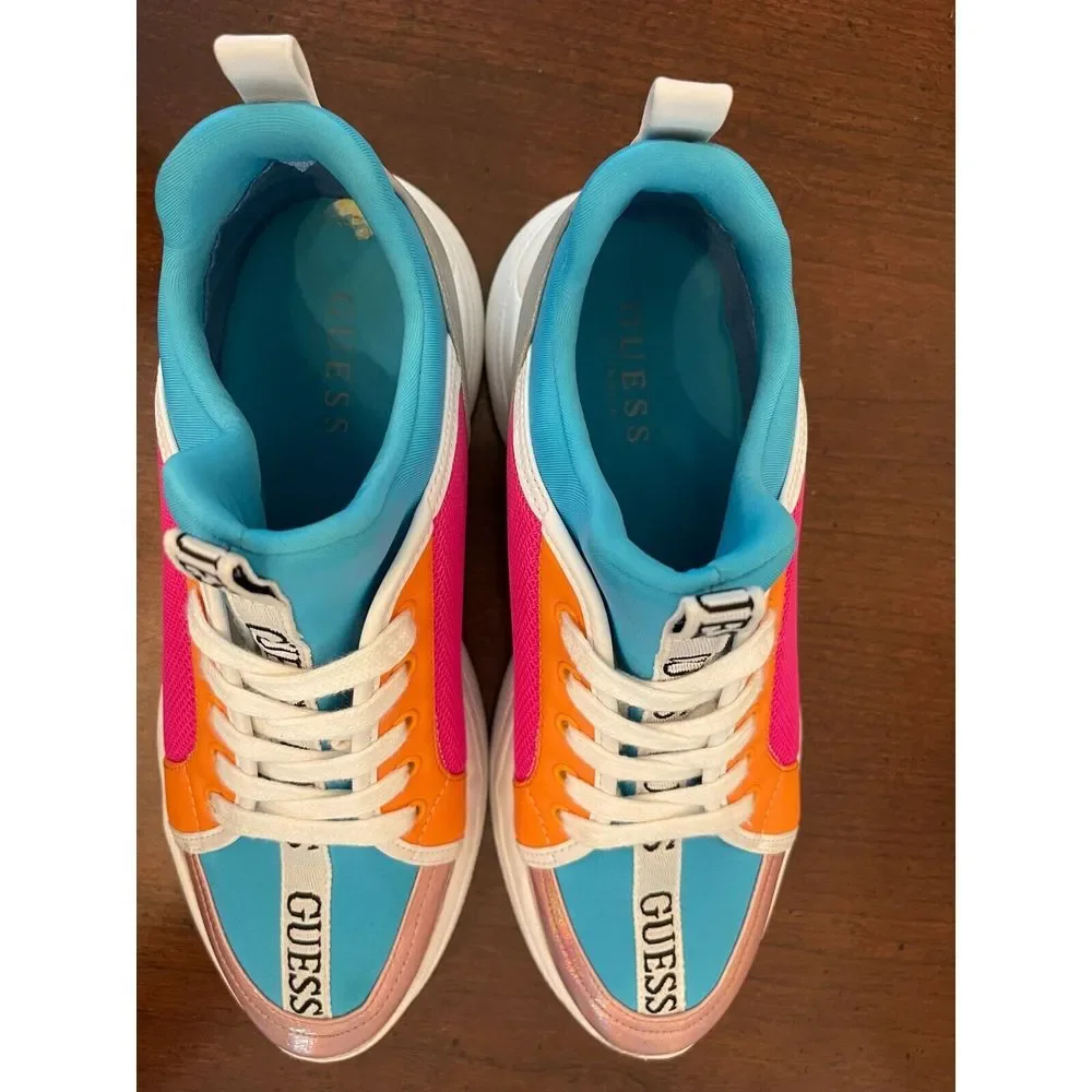 Guess Women's‎ Colorful Y2K 90s Lace Up Low Top Sneakers Size 9M